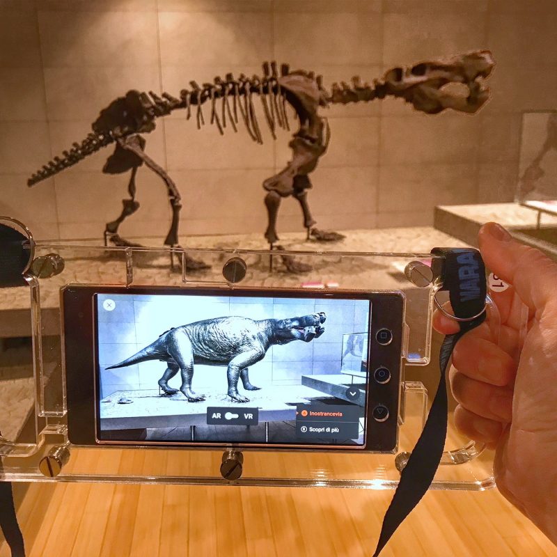 dinosaur skeleton and augmented reality